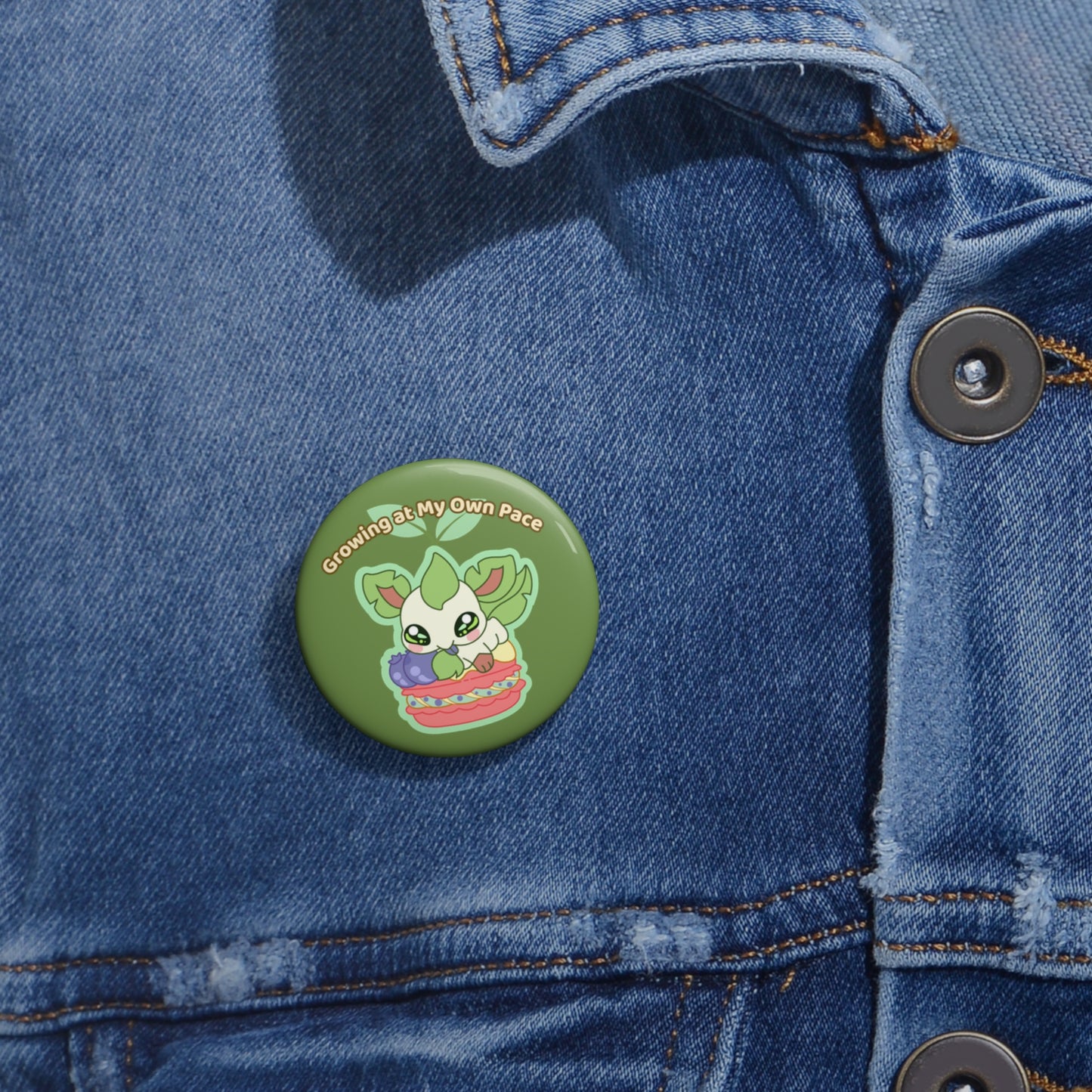 Growing at My Own Pace Leafberry Pin Button