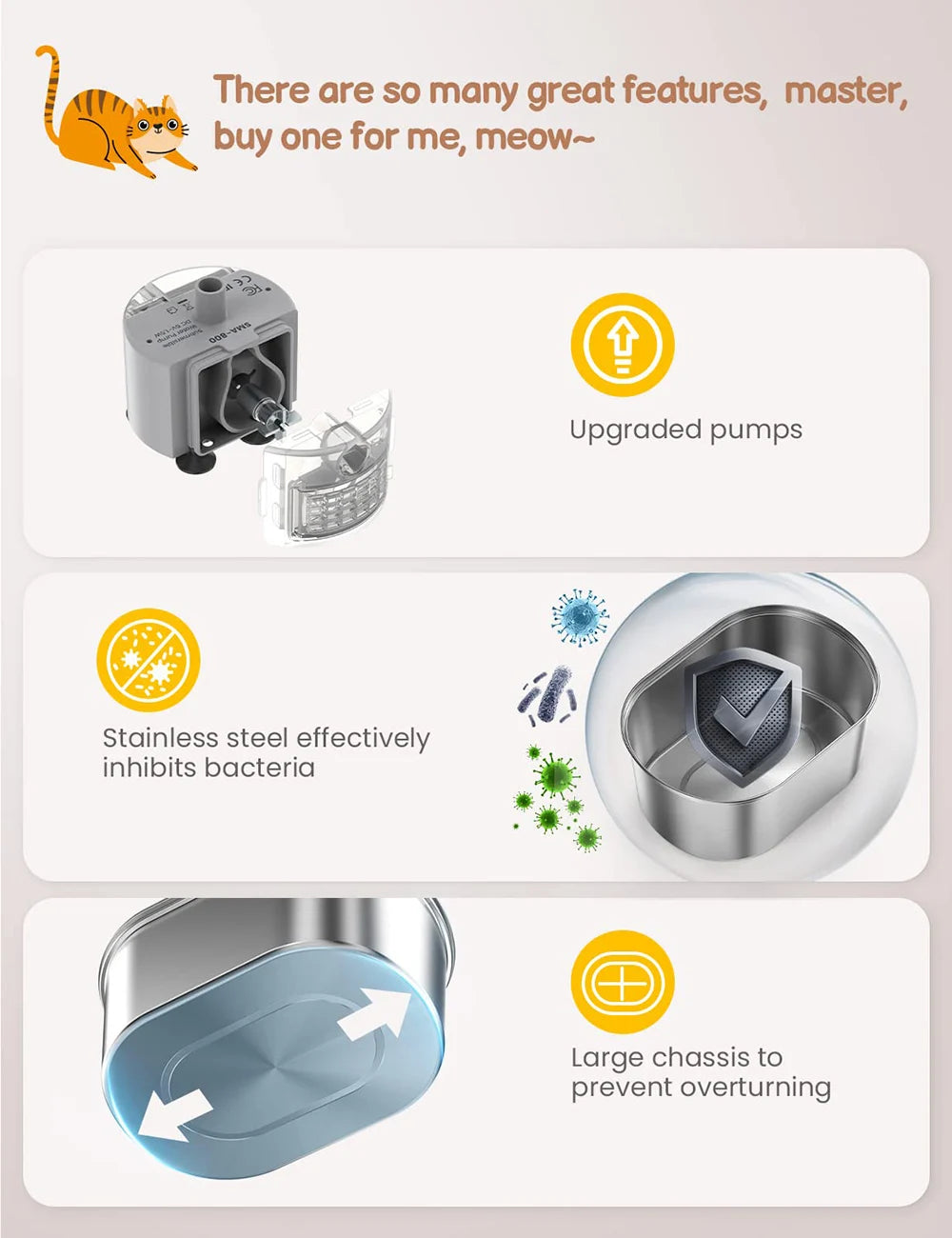 Stainless Steel Pet Water Fountain – Ultra-Quiet, Large Capacity, & Double Filtration
