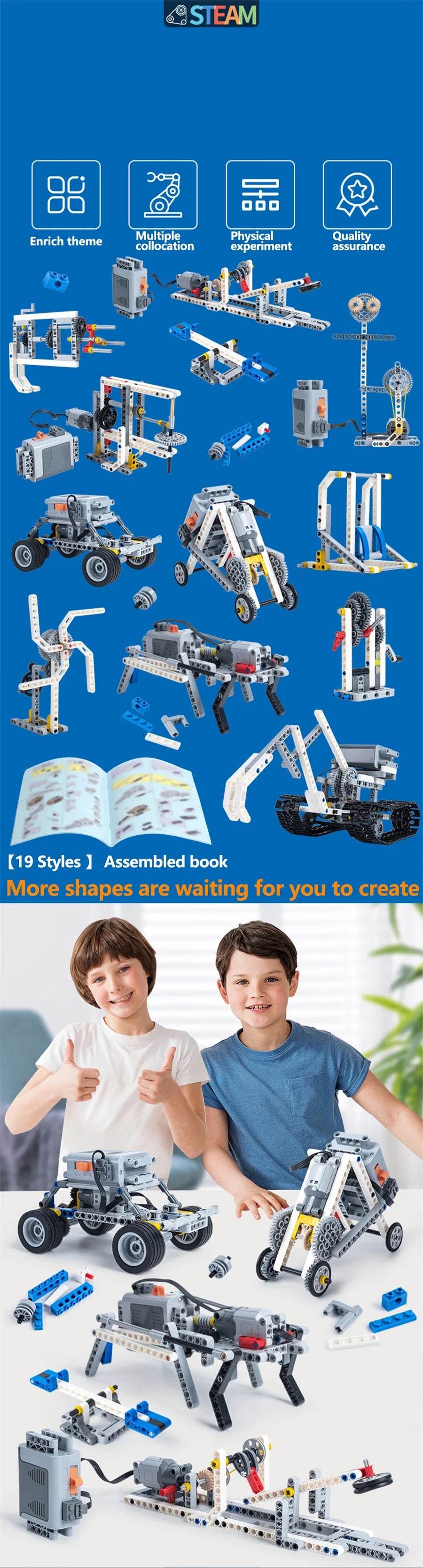 STEM DIY Coding Building Blocks - Educational Tech Toy for Kids 6+