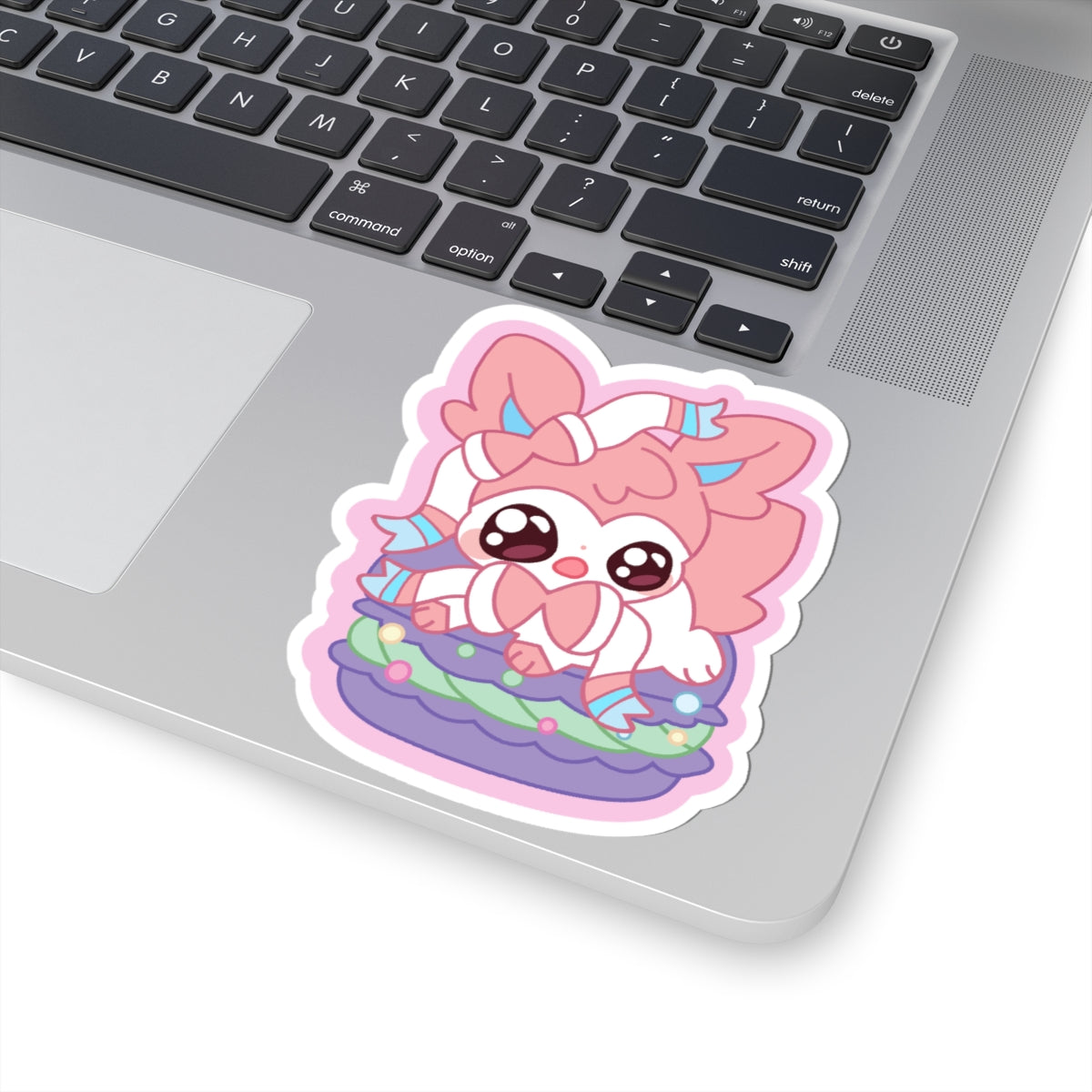 Sylvepuff Macaron Sticker — Cute Anime Kiss-Cut Decal