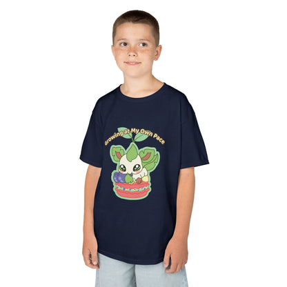 Kids Tee — Cute "Growing in My Own Pace" Leafberrycrisp Graphic