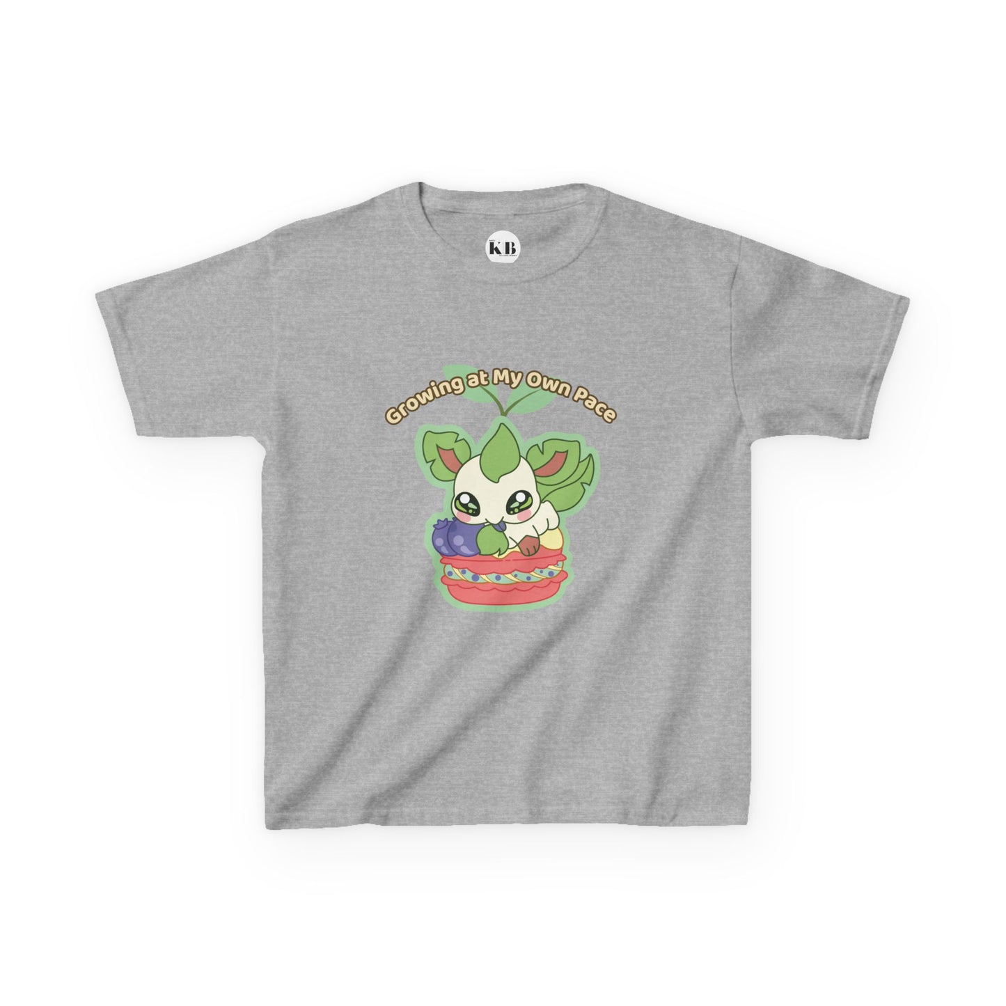 Kids Tee — Cute "Growing in My Own Pace" Leafberrycrisp Graphic