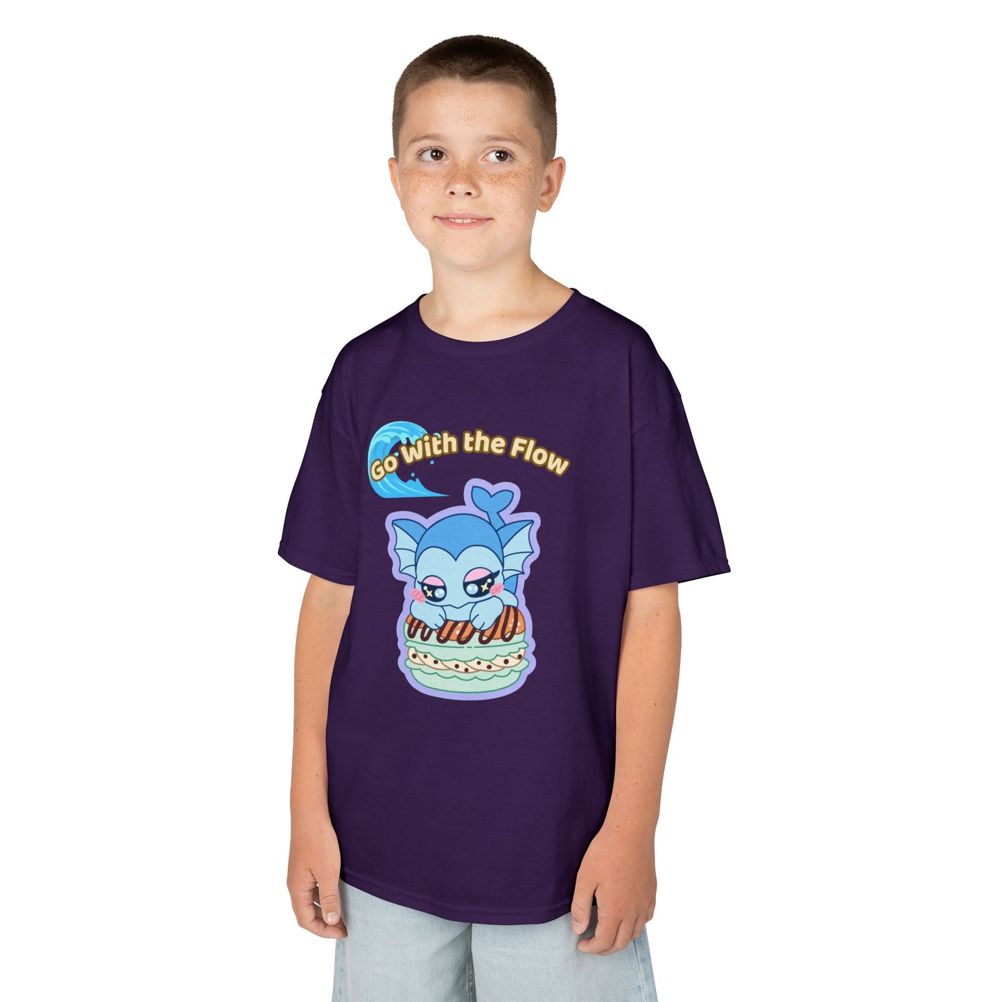 Kids Tee — Cute "Go With the Flow" Vapochocomint Graphic