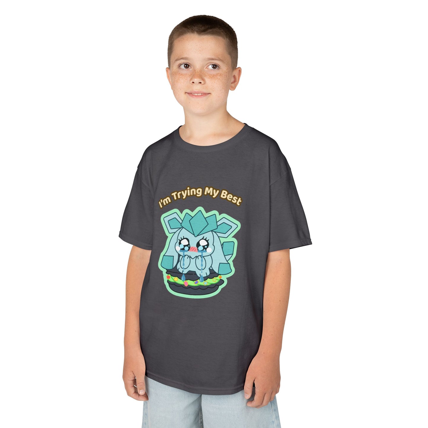 Kids Tee — Cute "I'm Trying My Best" Glaycegem Graphic