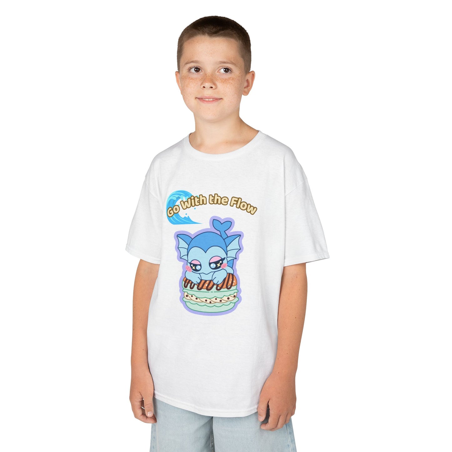 Kids Tee — Cute "Go With the Flow" Vapochocomint Graphic