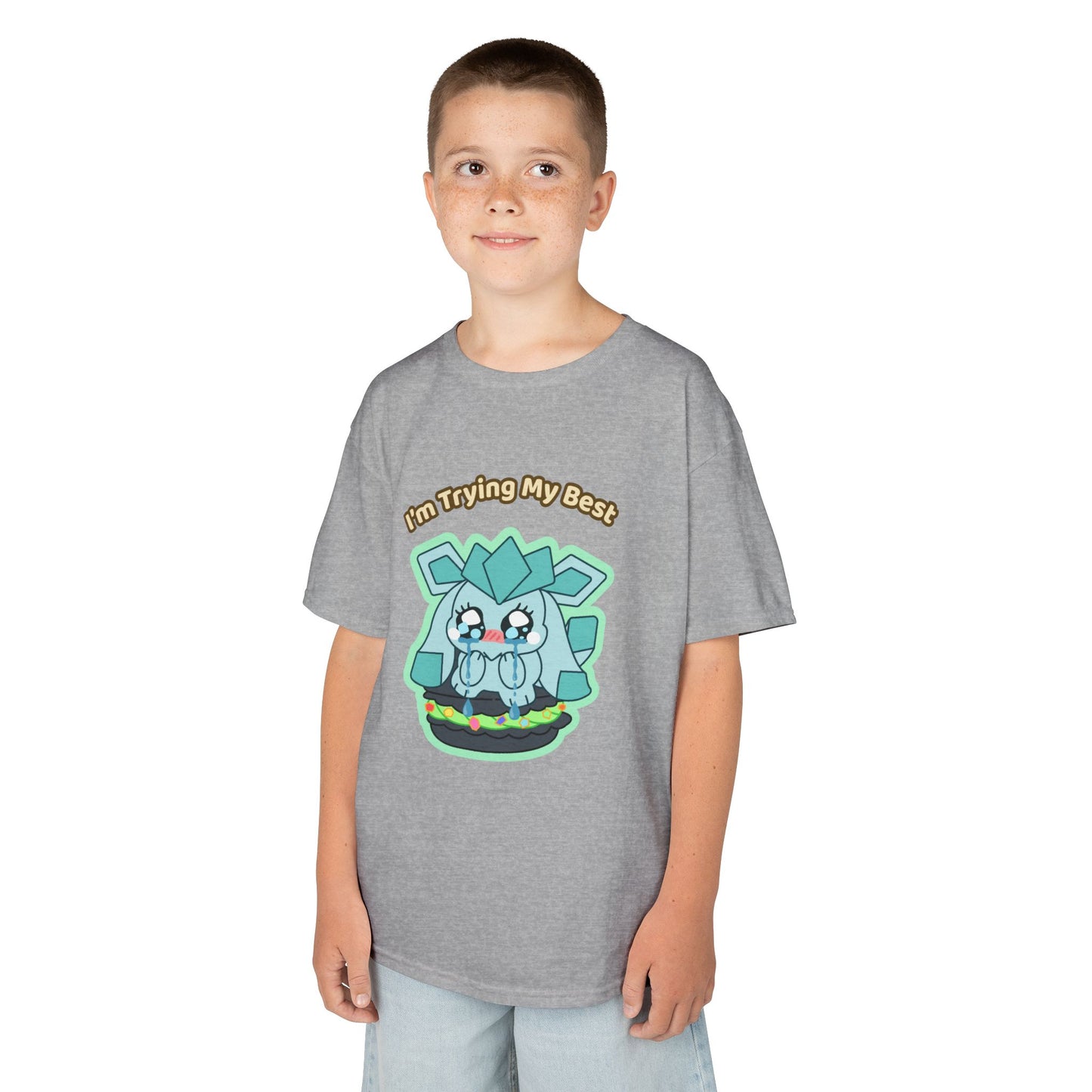 Kids Tee — Cute "I'm Trying My Best" Glaycegem Graphic