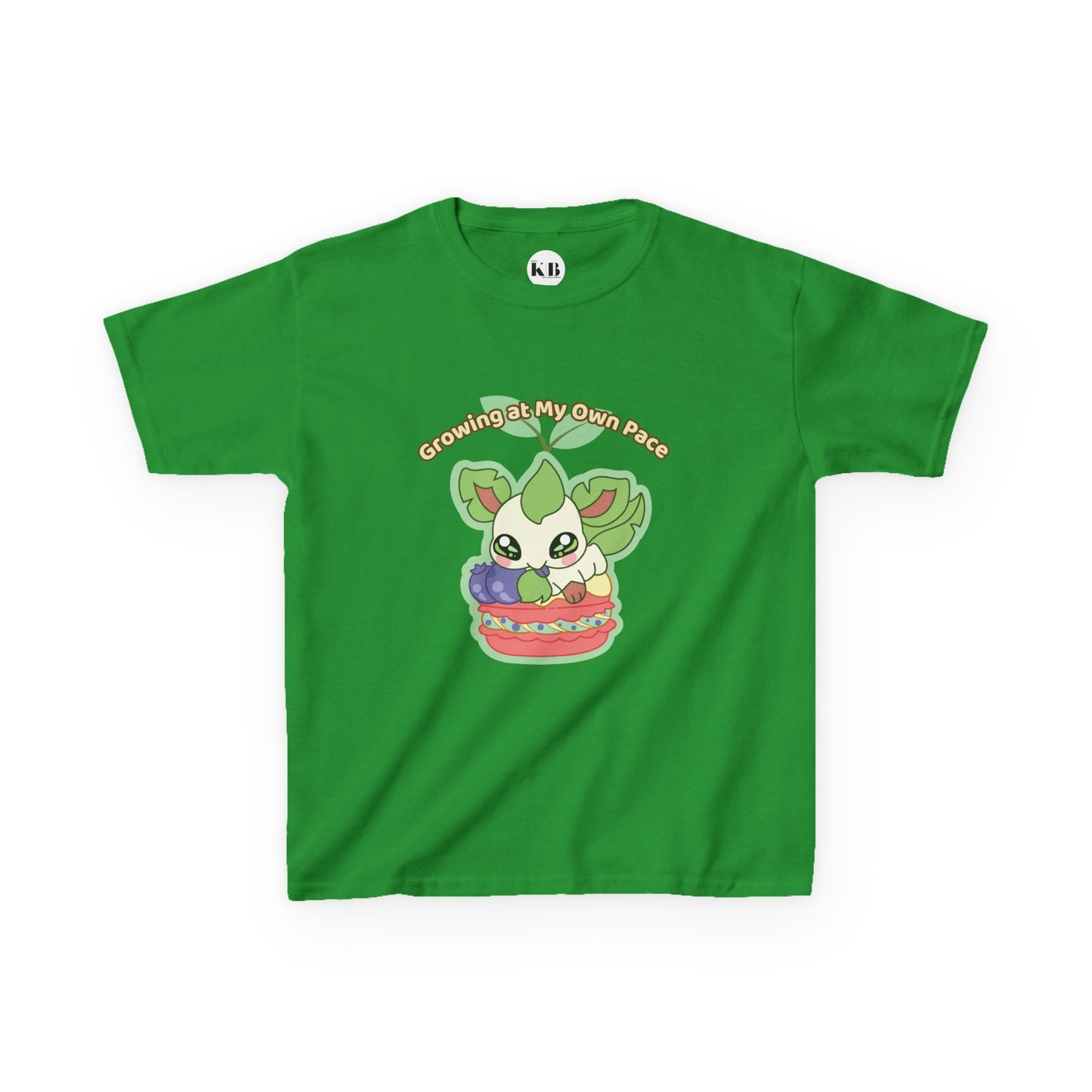 Kids Tee — Cute "Growing in My Own Pace" Leafberrycrisp Graphic