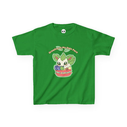 Kids Tee — Cute "Growing in My Own Pace" Leafberrycrisp Graphic