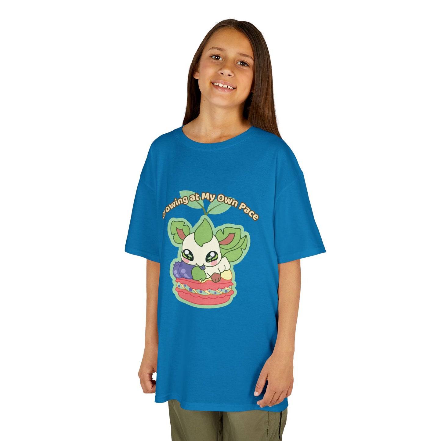 Kids Tee — Cute "Growing in My Own Pace" Leafberrycrisp Graphic