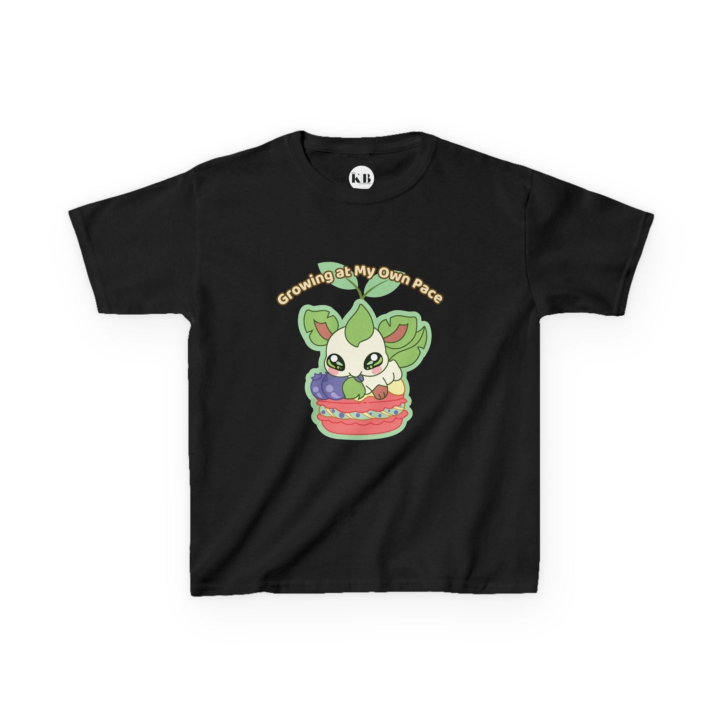 Kids Tee — Cute "Growing in My Own Pace" Leafberrycrisp Graphic