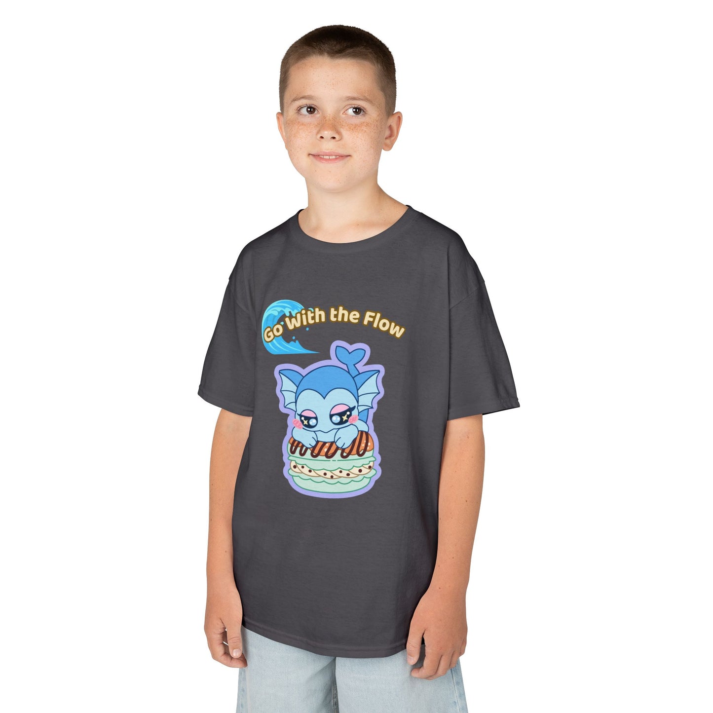 Kids Tee — Cute "Go With the Flow" Vapochocomint Graphic