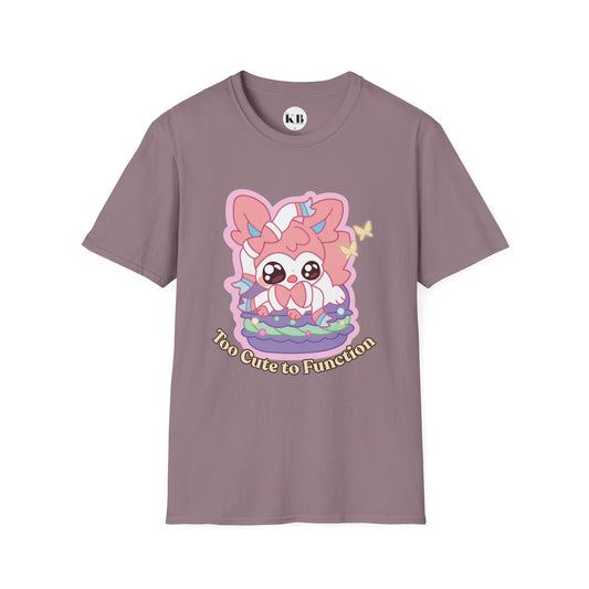 Sylvepuff T-Shirt — "Too Cute to Function" Pastel Graphic Tee