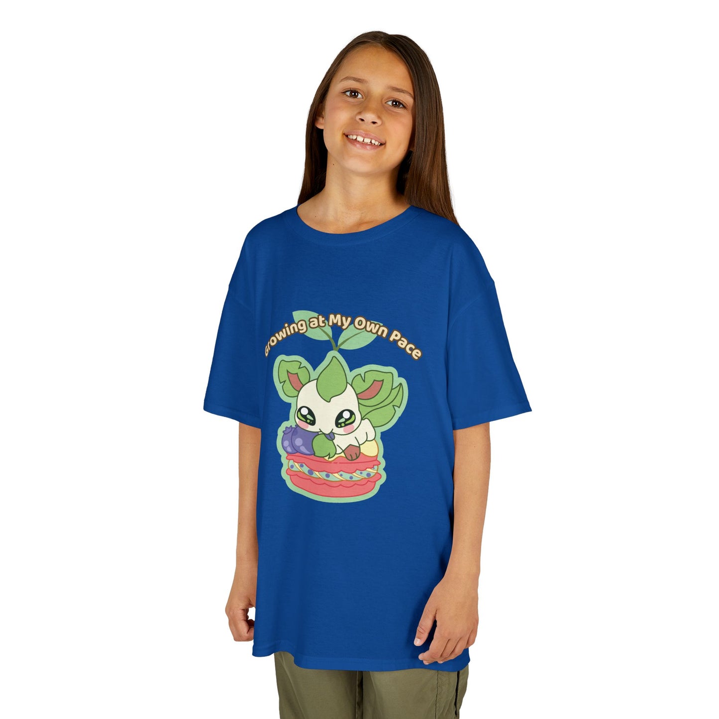 Kids Tee — Cute "Growing in My Own Pace" Leafberrycrisp Graphic