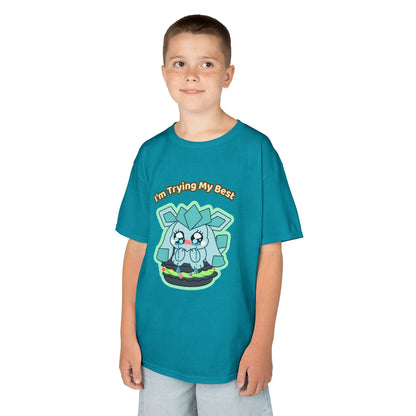 Kids Tee — Cute "I'm Trying My Best" Glaycegem Graphic