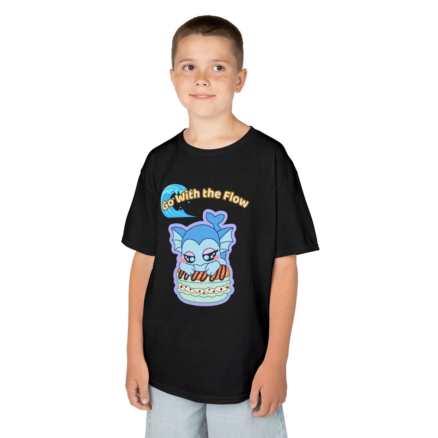 Kids Tee — Cute "Go With the Flow" Vapochocomint Graphic