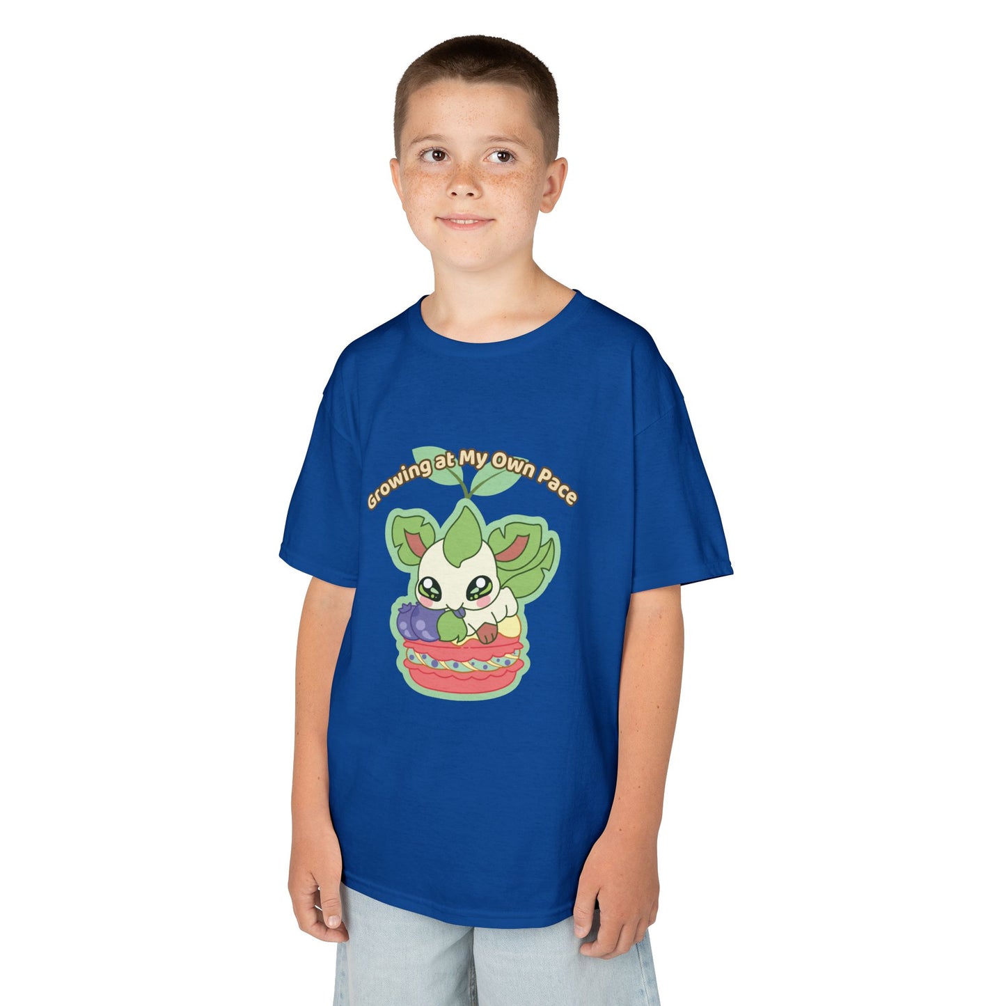 Kids Tee — Cute "Growing in My Own Pace" Leafberrycrisp Graphic