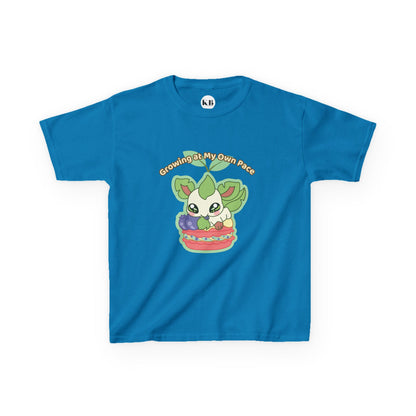 Kids Tee — Cute "Growing in My Own Pace" Leafberrycrisp Graphic
