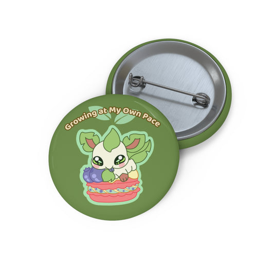 Growing at My Own Pace Leafberry Pin Button