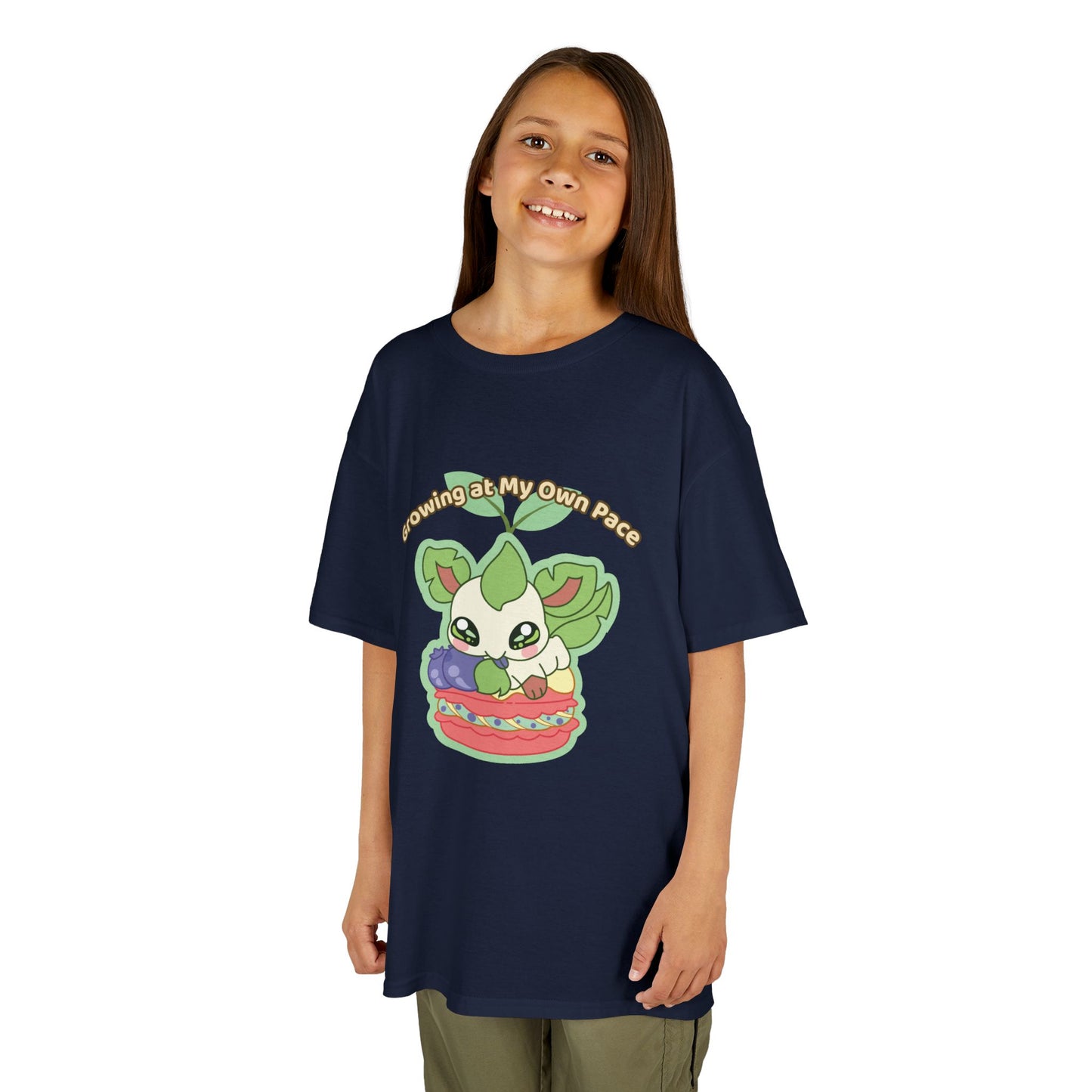 Kids Tee — Cute "Growing in My Own Pace" Leafberrycrisp Graphic