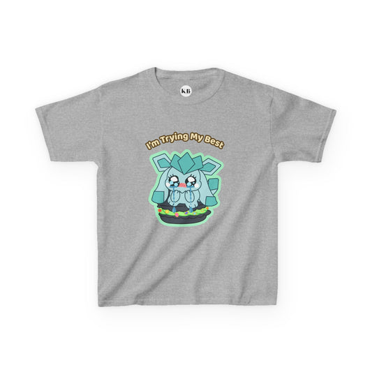 Kids Tee — Cute "I'm Trying My Best" Glaycegem Graphic