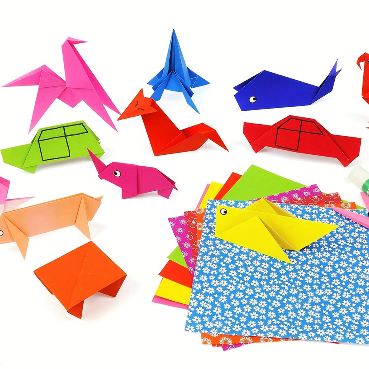 Origami Kit with 40/400 Sheets – Colorful Paper & Guide for Kids 4+