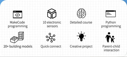 Microbit V2 Sensor Kit for Kids – STEM Coding Education, Programmable DIY Robot Projects, Supports MakeCode & Python