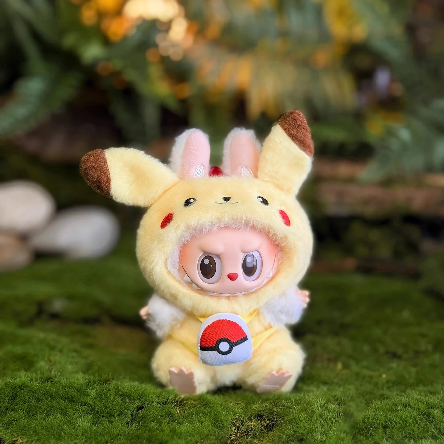 Kawaii Labubu Outfit Set – Pikachu & Eevee Style Clothes with Mini Backpack for Dolls