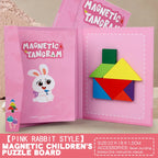 Magnetic Wooden Tangram Puzzle Book – 3D Montessori Educational Toy for Kids | STEM Learning & Intelligence Game