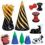 3D Printed Illusion Fidget Toy – Spiral Cone, Pyramid & Vortex Sculpture for Desk or Gift