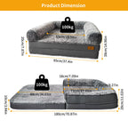 180cm Human-Size Dog Bed for Adults & Pets - Foldable Calming Plush Orthopedic