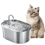 Stainless Steel Pet Water Fountain – Ultra-Quiet, Large Capacity, & Double Filtration