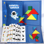 Magnetic Wooden Tangram Puzzle Book – 3D Montessori Educational Toy for Kids | STEM Learning & Intelligence Game