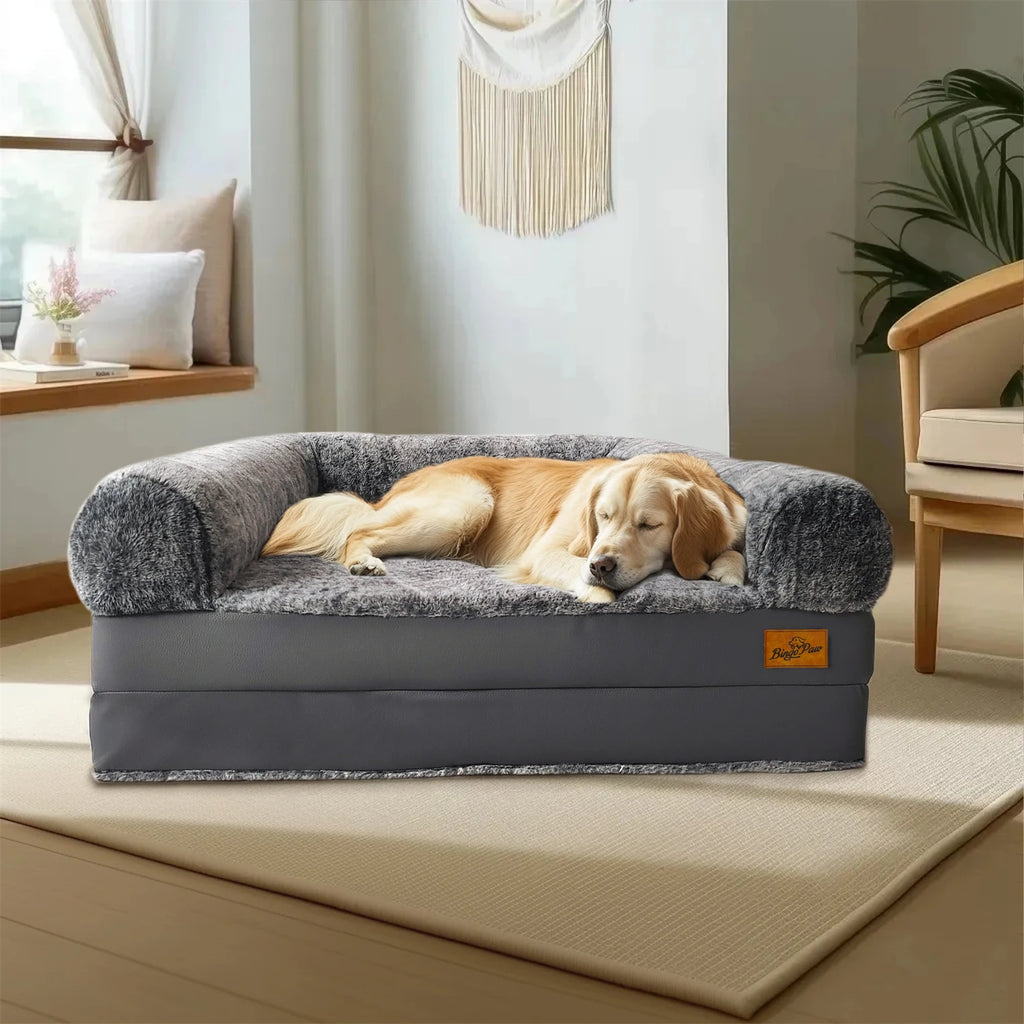180cm Human-Size Dog Bed for Adults & Pets - Foldable Calming Plush Orthopedic