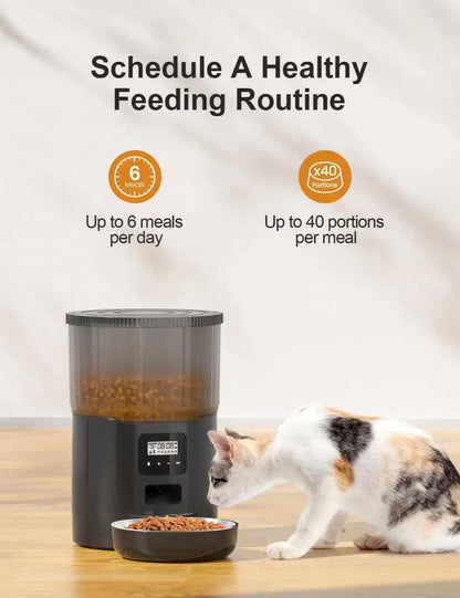 Smart Automatic Pet Feeder – Programmable Food Dispenser with Voice Recording & Remote Control for Cats & Dogs