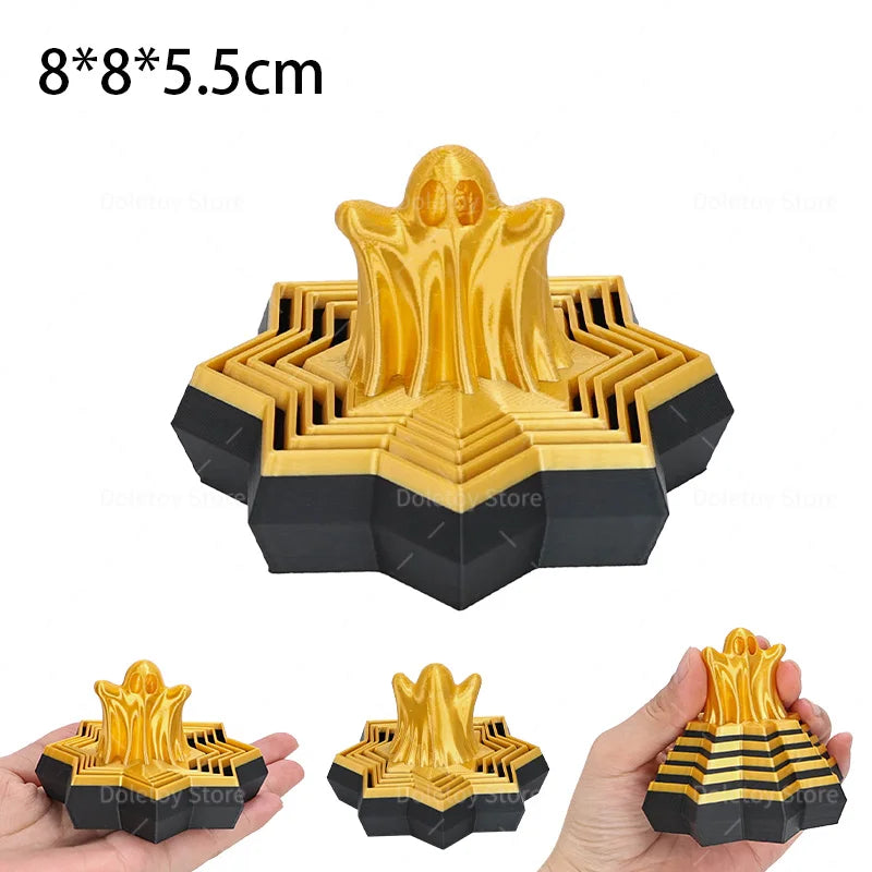 3D Printed Illusion Fidget Toy – Spiral Cone, Pyramid & Vortex Sculpture for Desk or Gift