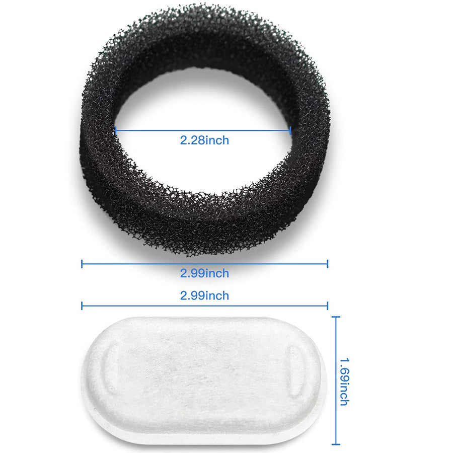 Carbon Replacement Filters – Fits Stainless Steel Cat Water Fountains & Pet Dispensers (4 and 8-Pack)