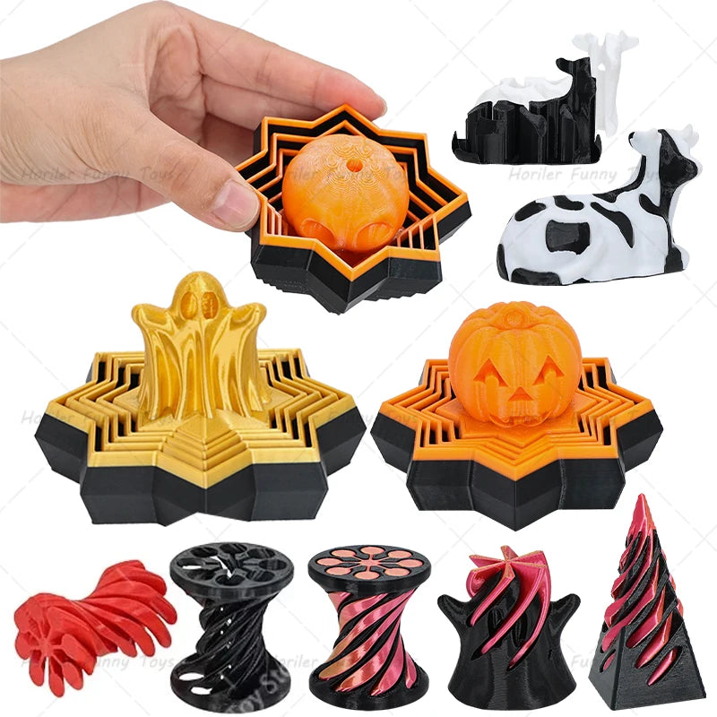 3D Printed Illusion Fidget Toy – Spiral Cone, Pyramid & Vortex Sculpture for Desk or Gift