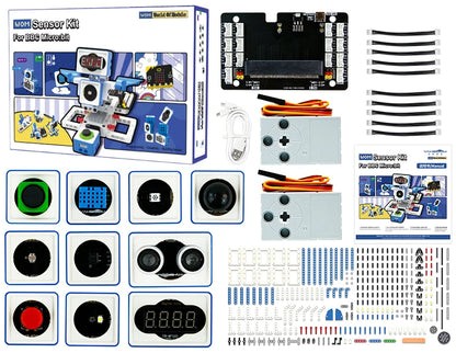 Microbit V2 Sensor Kit for Kids – STEM Coding Education, Programmable DIY Robot Projects, Supports MakeCode & Python