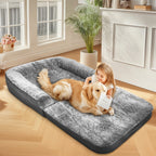 180cm Human-Size Dog Bed for Adults & Pets - Foldable Calming Plush Orthopedic