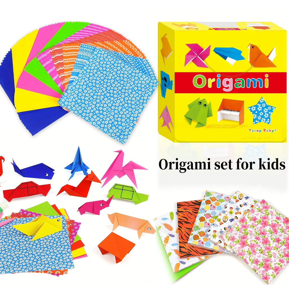 Origami Kit with 40/400 Sheets – Colorful Paper & Guide for Kids 4+