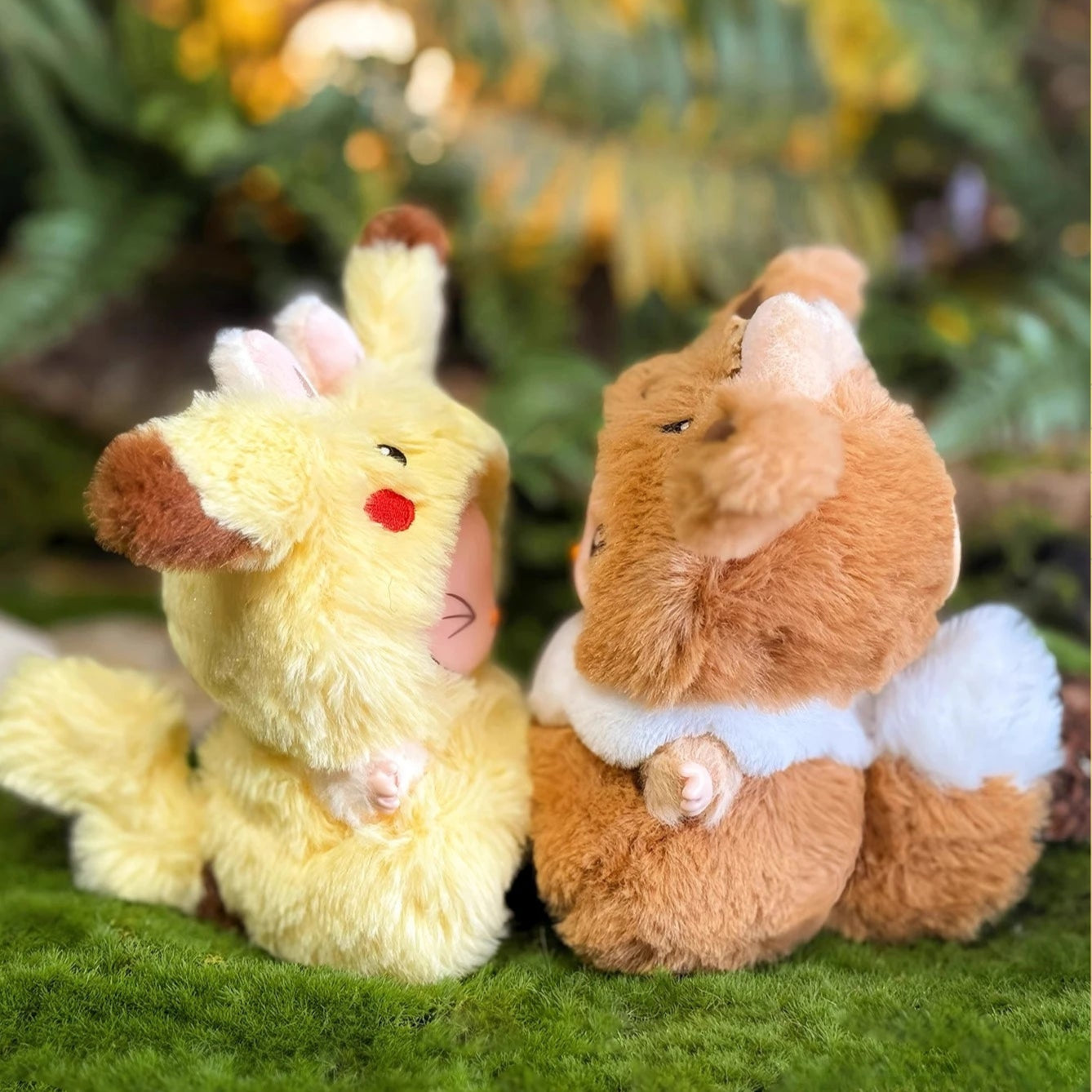 Kawaii Labubu Outfit Set – Pikachu & Eevee Style Clothes with Mini Backpack for Dolls