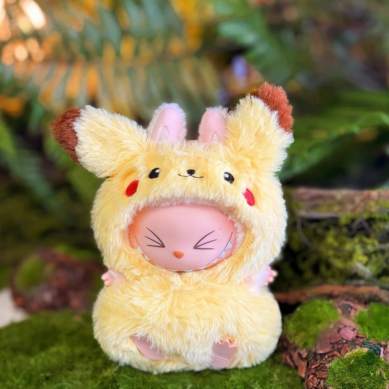 Kawaii Labubu Outfit Set – Pikachu & Eevee Style Clothes with Mini Backpack for Dolls