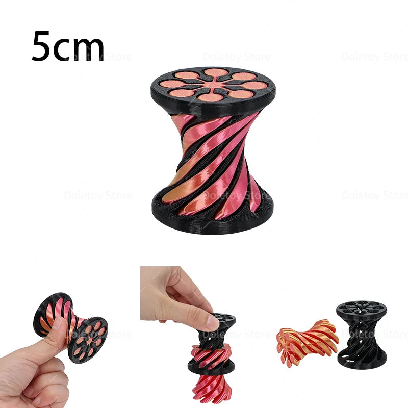 3D Printed Illusion Fidget Toy – Spiral Cone, Pyramid & Vortex Sculpture for Desk or Gift