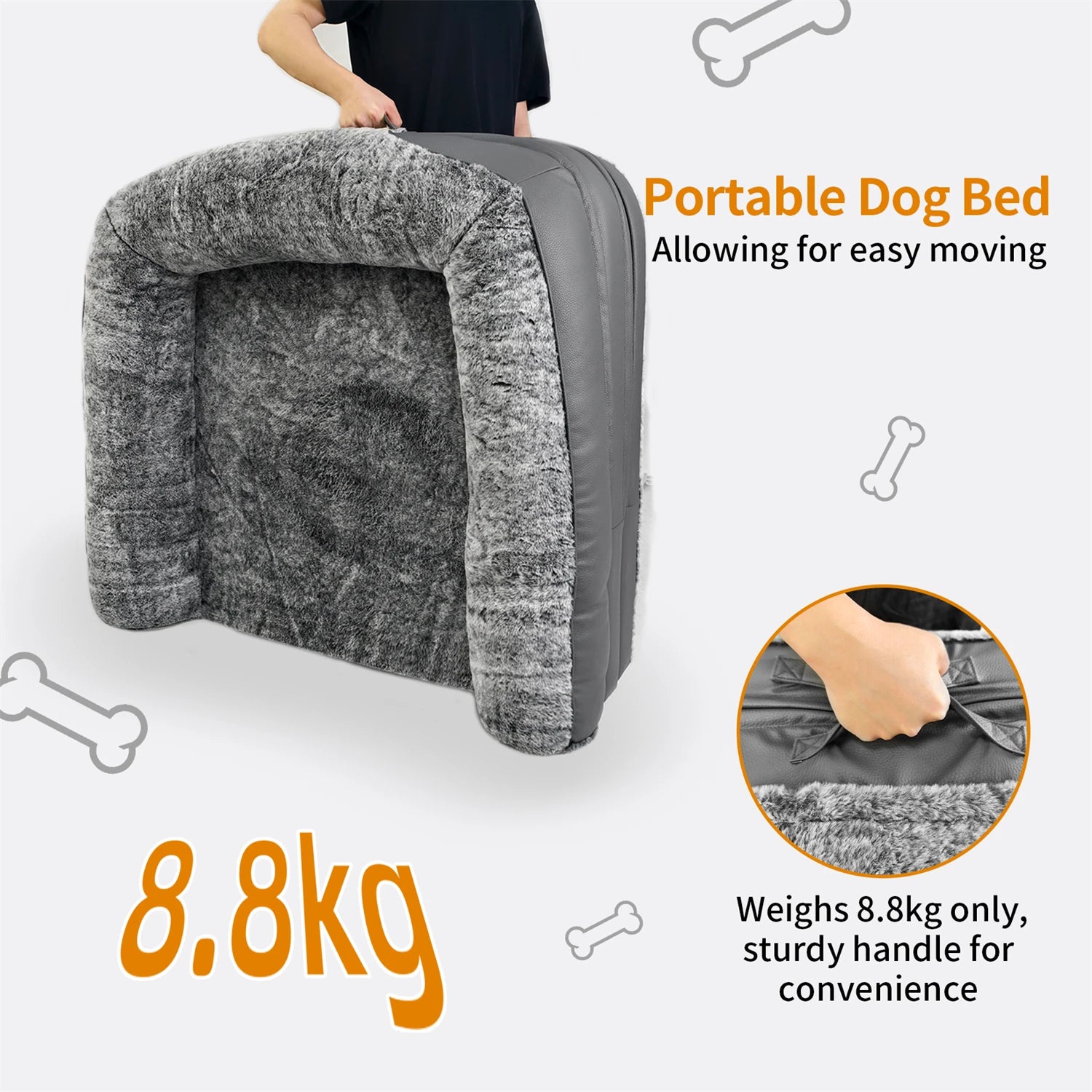 180cm Human-Size Dog Bed for Adults & Pets - Foldable Calming Plush Orthopedic