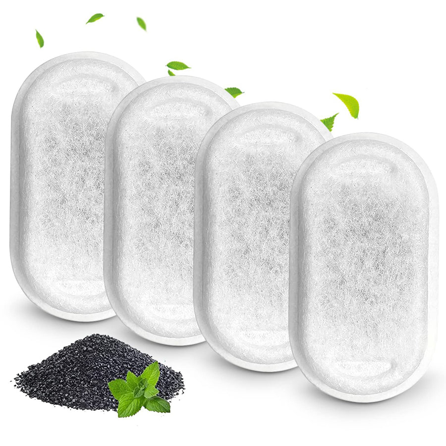 Carbon Replacement Filters – Fits Stainless Steel Cat Water Fountains & Pet Dispensers (4 and 8-Pack)