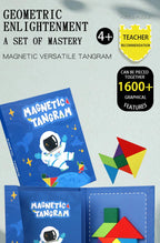 Magnetic Wooden Tangram Puzzle Book – 3D Montessori Educational Toy for Kids | STEM Learning & Intelligence Game